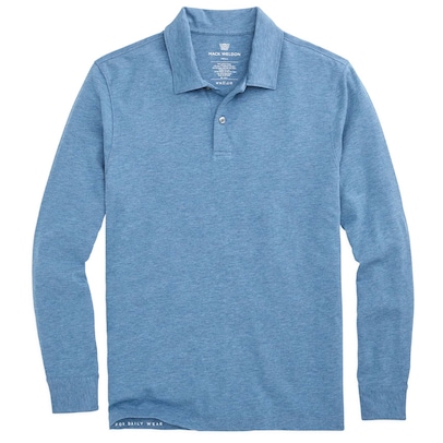Mack Weldon Men's Silver Long Sleeve Polo